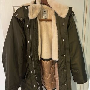 Olive Green Women's Parka Coat